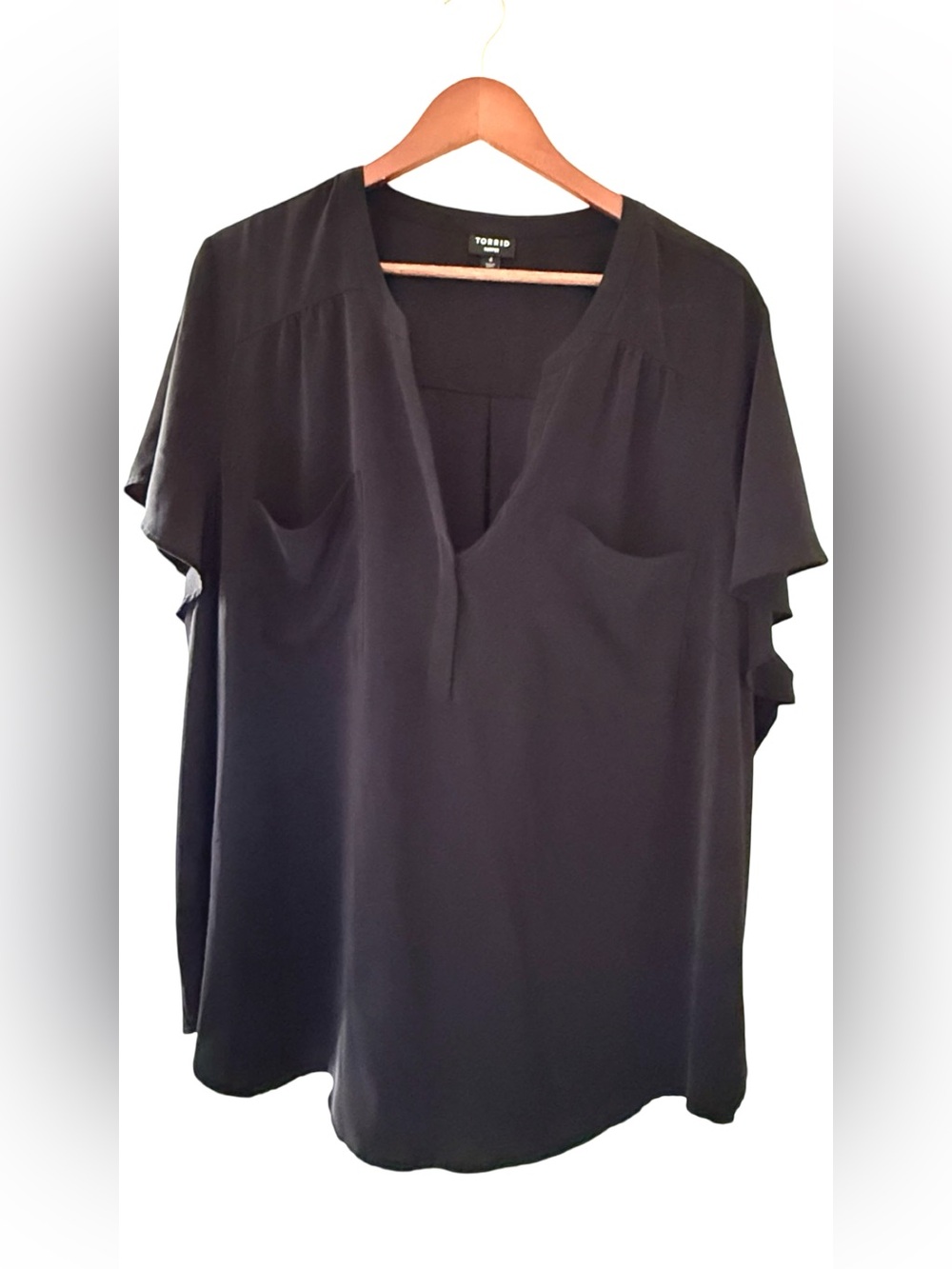 Torrid, Black V-Neck Harper Blouse, Size 4
